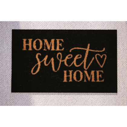 BLNK Harbold Coir Indoor-Outdoor Doormat with Home Sweet Home Message and Non-Slip Backing - Black