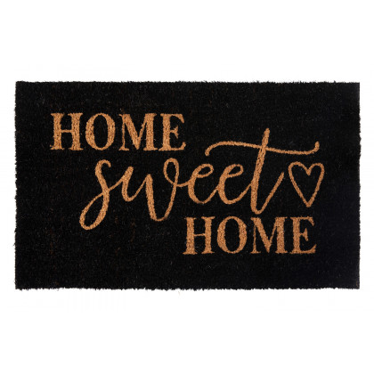 BLNK Harbold Coir Indoor-Outdoor Doormat with Home Sweet Home Message and Non-Slip Backing - Black