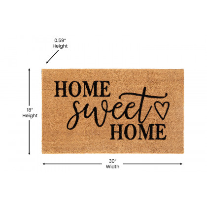 BLNK - Harbold Indoor-Outdoor Doormat with Home Sweet Home Message and Non-Slip Backing