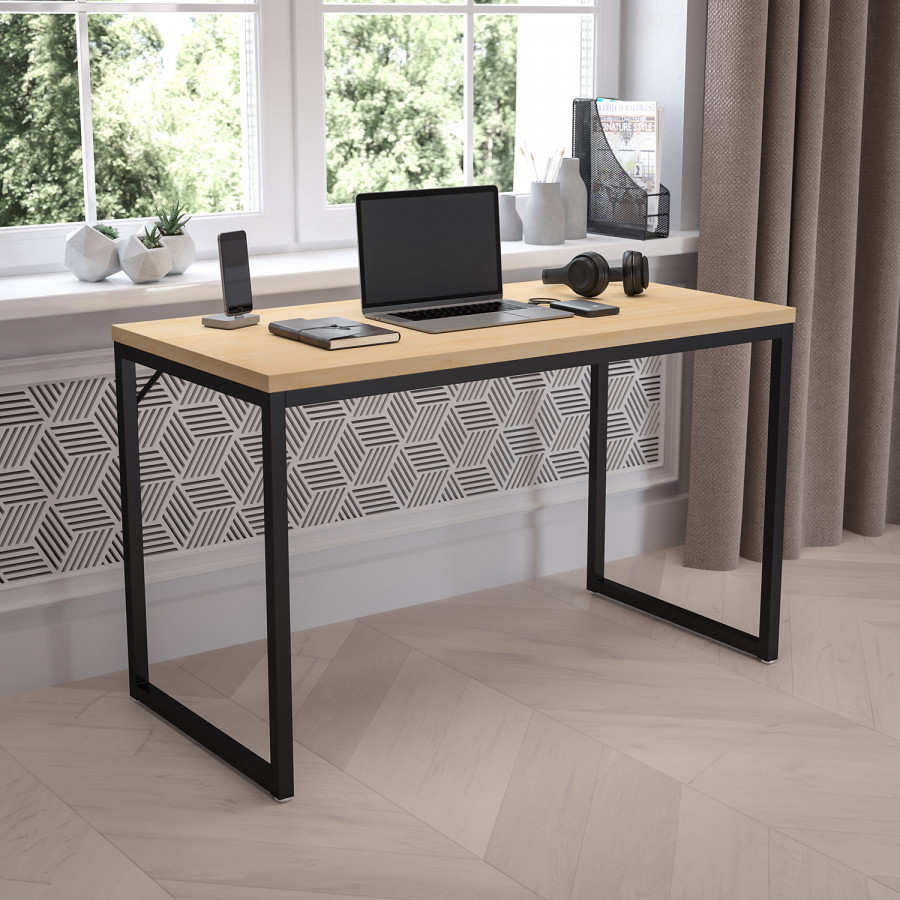 BLNK Tiverton Commercial Industrial Modern Office Computer Desk - Maple/Black
