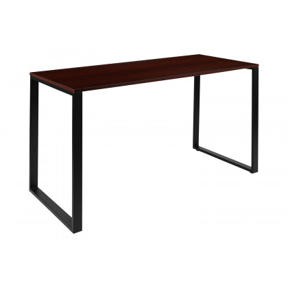 BLNK Kimberly Industrial Style Commercial Computer Desk - Mahogany