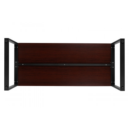 BLNK Kimberly Industrial Style Commercial Computer Desk - Mahogany