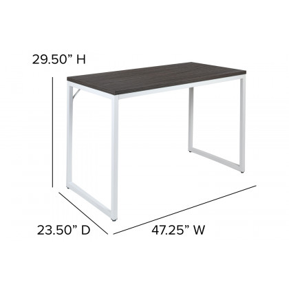 BLNK Tiverton Commercial Industrial Modern Office Computer Desk - Rustic Gray/White