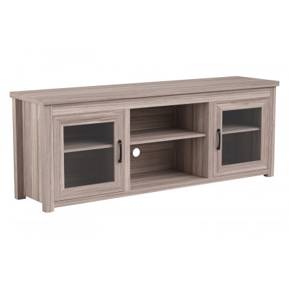 BLNK Sheffield Classic TV Stand up to 80" TVs - Finish with Full Glass Doors - Gray Wash Oak
