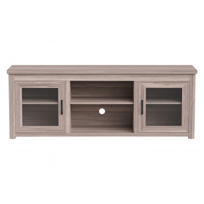 BLNK Sheffield Classic TV Stand up to 80" TVs - Finish with Full Glass Doors - Gray Wash Oak