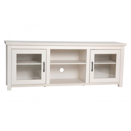 BLNK Sheffield Classic TV Stand up to 80" TVs - Finish with Full Glass Doors - Modern White Wash
