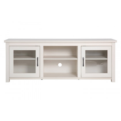 BLNK Sheffield Classic TV Stand up to 80" TVs - Finish with Full Glass Doors - Modern White Wash