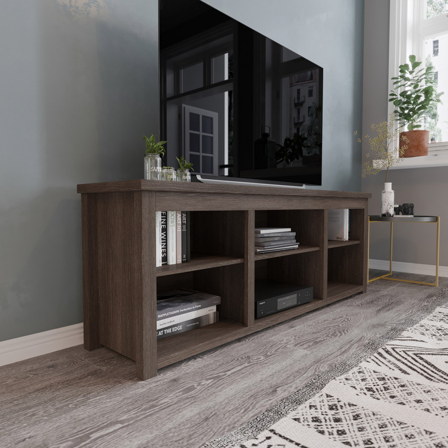 BLNK - Kilead Farmhouse Engineered Wood Framed Media Console TV Stand for up to 80" TVs with Open Storage