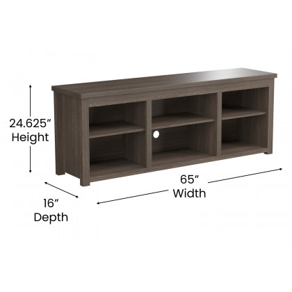 BLNK Kilead Farmhouse Engineered Wood Framed Media Console TV Stand for up to 80" TVs with Open Storage - Modern Espresso