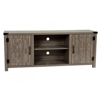 BLNK Charlotte Modern Farmhouse Barn Door TV Stand for TV's up to 65" - 59" Entertainment Center with Adjustable Shelf - Gray Wash Oak