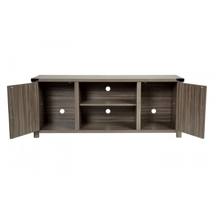 BLNK Charlotte Modern Farmhouse Barn Door TV Stand for TV's up to 65" - 59" Entertainment Center with Adjustable Shelf - Gray Wash Oak