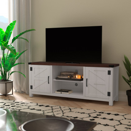 BLNK - Charlotte Modern Farmhouse Barn Door TV Stand for TV's up to 65"