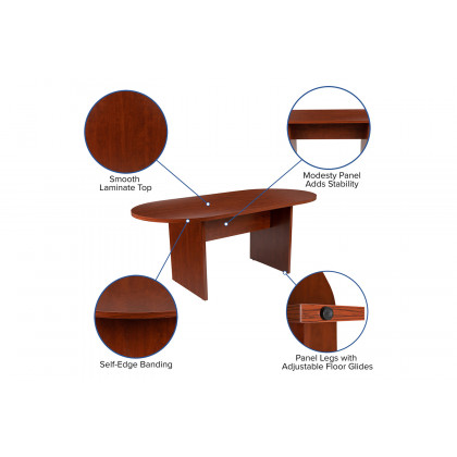 BLNK Jones Oval Conference Table - Cherry