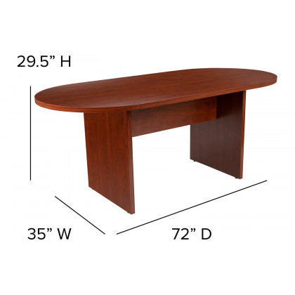 BLNK Jones Oval Conference Table - Cherry