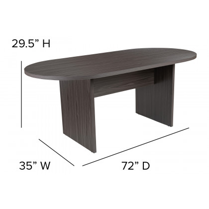 BLNK Jones Oval Conference Table - Rustic Gray