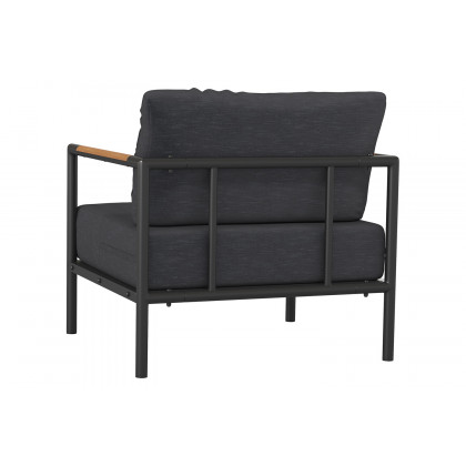 BLNK Lea Indoor-Outdoor Aluminum Framed Patio Chair with Cushions - Charcoal