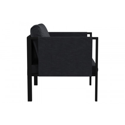 BLNK Lea Indoor-Outdoor Steel Framed Patio Chair with Cushions - Charcoal
