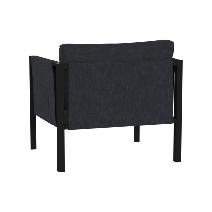 BLNK Lea Indoor-Outdoor Steel Framed Patio Chair with Cushions - Charcoal