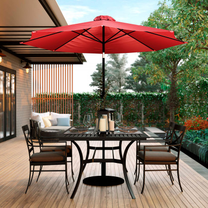 BLNK Kona Round Umbrella with Crank and Tilt Function - Red