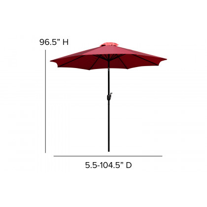 BLNK Kona Round Umbrella with Crank and Tilt Function - Red