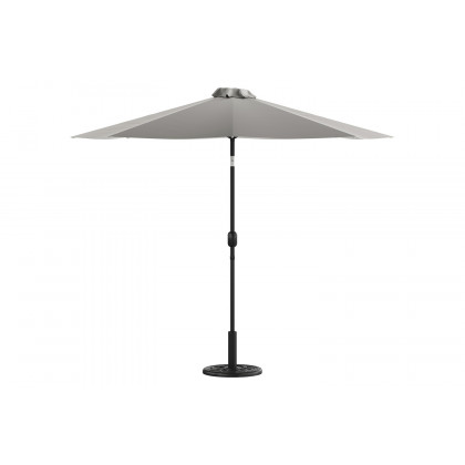 BLNK Sunny Round Umbrella with Crank and Tilt Function and Standing Umbrella Base - Gray