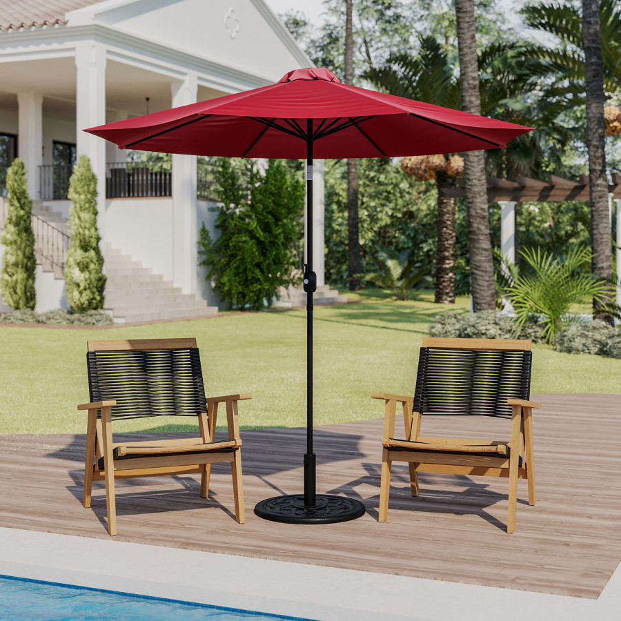 BLNK - Kona Round Umbrella with Crank and Tilt Function and Standing Umbrella Base