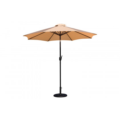 BLNK Kona Round Umbrella with Crank and Tilt Function and Standing Umbrella Base - Tan