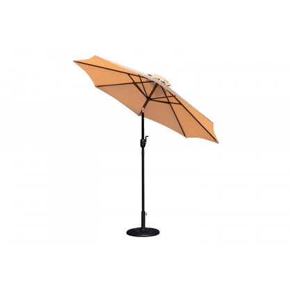 BLNK Kona Round Umbrella with Crank and Tilt Function and Standing Umbrella Base - Tan