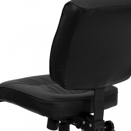 BLNK Cole LeatherSoft Mid-Back Black Multifunction Swivel Ergonomic Task Office Chair