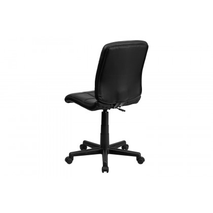 BLNK Clayton Vinyl Mid-Back Quilted Swivel Task Office Chair - Black