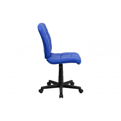 BLNK Clayton Vinyl Mid-Back Quilted Swivel Task Office Chair - Blue
