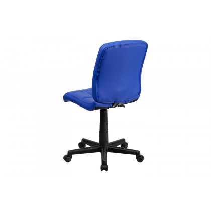 BLNK Clayton Vinyl Mid-Back Quilted Swivel Task Office Chair - Blue