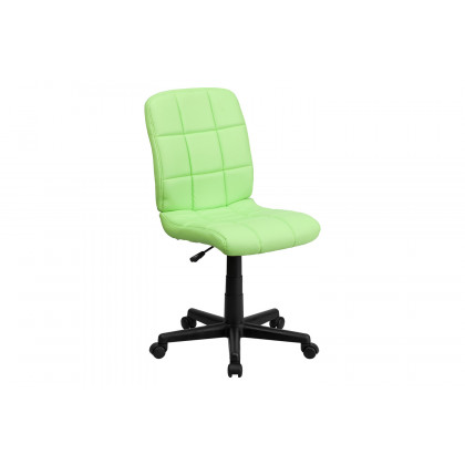 BLNK Clayton Vinyl Mid-Back Quilted Swivel Task Office Chair - Green