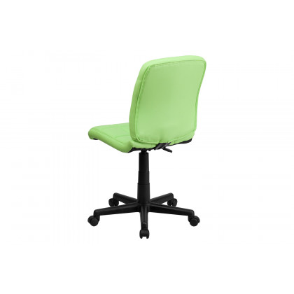 BLNK Clayton Vinyl Mid-Back Quilted Swivel Task Office Chair - Green