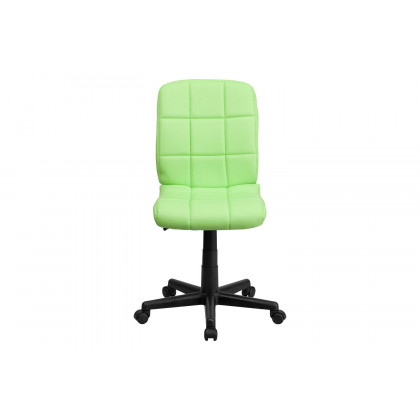 BLNK Clayton Vinyl Mid-Back Quilted Swivel Task Office Chair - Green