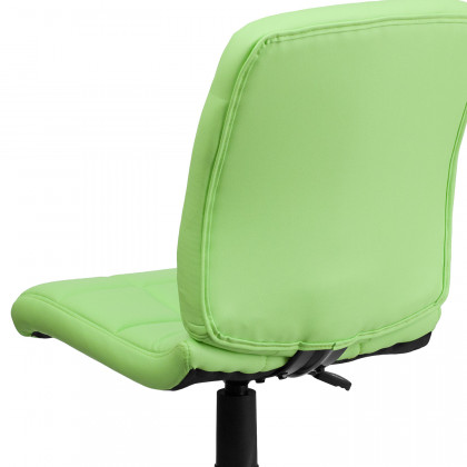BLNK Clayton Vinyl Mid-Back Quilted Swivel Task Office Chair - Green