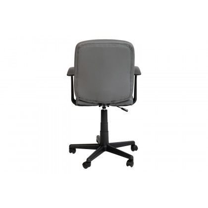 BLNK Clayton Vinyl Mid-Back Quilted Swivel Task Office Chair - Gray, with Arms