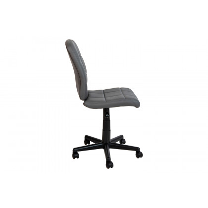 BLNK Clayton Vinyl Mid-Back Quilted Swivel Task Office Chair - Gray