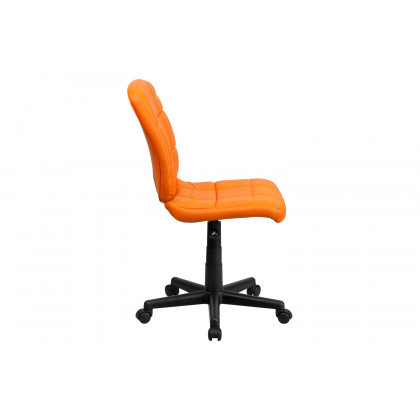 BLNK Clayton Vinyl Mid-Back Quilted Swivel Task Office Chair - Orange