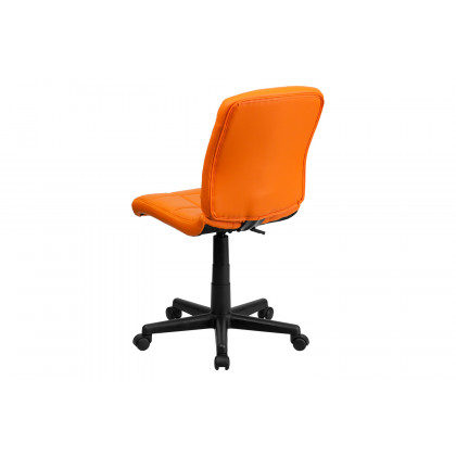BLNK Clayton Vinyl Mid-Back Quilted Swivel Task Office Chair - Orange