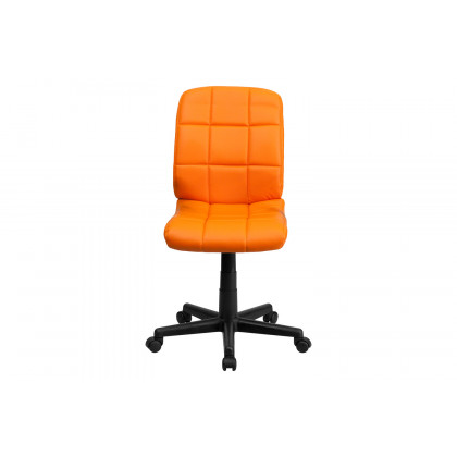 BLNK Clayton Vinyl Mid-Back Quilted Swivel Task Office Chair - Orange