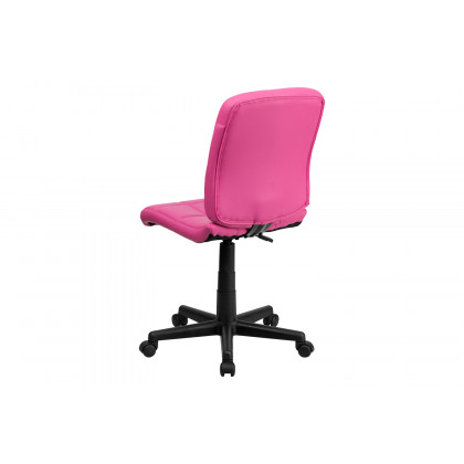 BLNK Clayton Vinyl Mid-Back Quilted Swivel Task Office Chair - Pink
