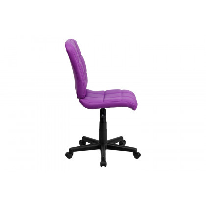 BLNK Clayton Vinyl Mid-Back Quilted Swivel Task Office Chair - Purple