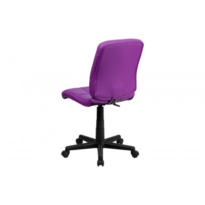 BLNK Clayton Vinyl Mid-Back Quilted Swivel Task Office Chair - Purple