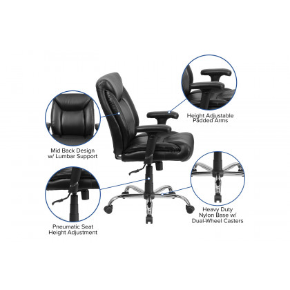 BLNK - HERCULES Series LeatherSoft Deep Tufted Ergonomic Task Office Chair with Adjustable Arms