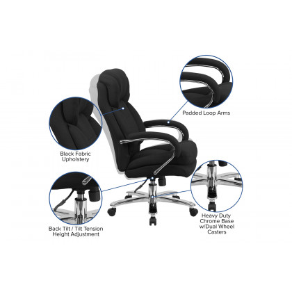 BLNK - HERCULES Series Fabric Executive Ergonomic Office Chair with Loop Arms