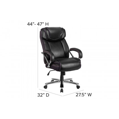 BLNK HERCULES Series LeatherSoft Executive Swivel Ergonomic Office Chair with Extra Wide Seat - Black