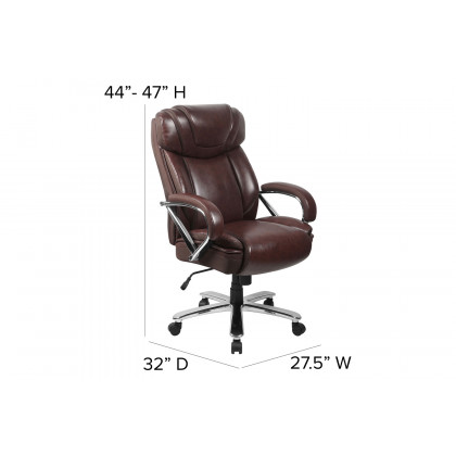 BLNK HERCULES Series LeatherSoft Executive Swivel Ergonomic Office Chair with Extra Wide Seat - Brown