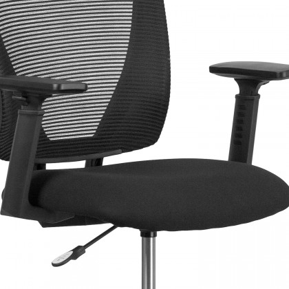 BLNK Harper Ergonomic Fabric Mid-Back Mesh Drafting Chair with Seat and Adjustable Foot Ring - with Adjustable Arms