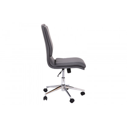 BLNK Madigan Mid-Back Armless Swivel Task Office Chair with and Adjustable Chrome Base - Gray